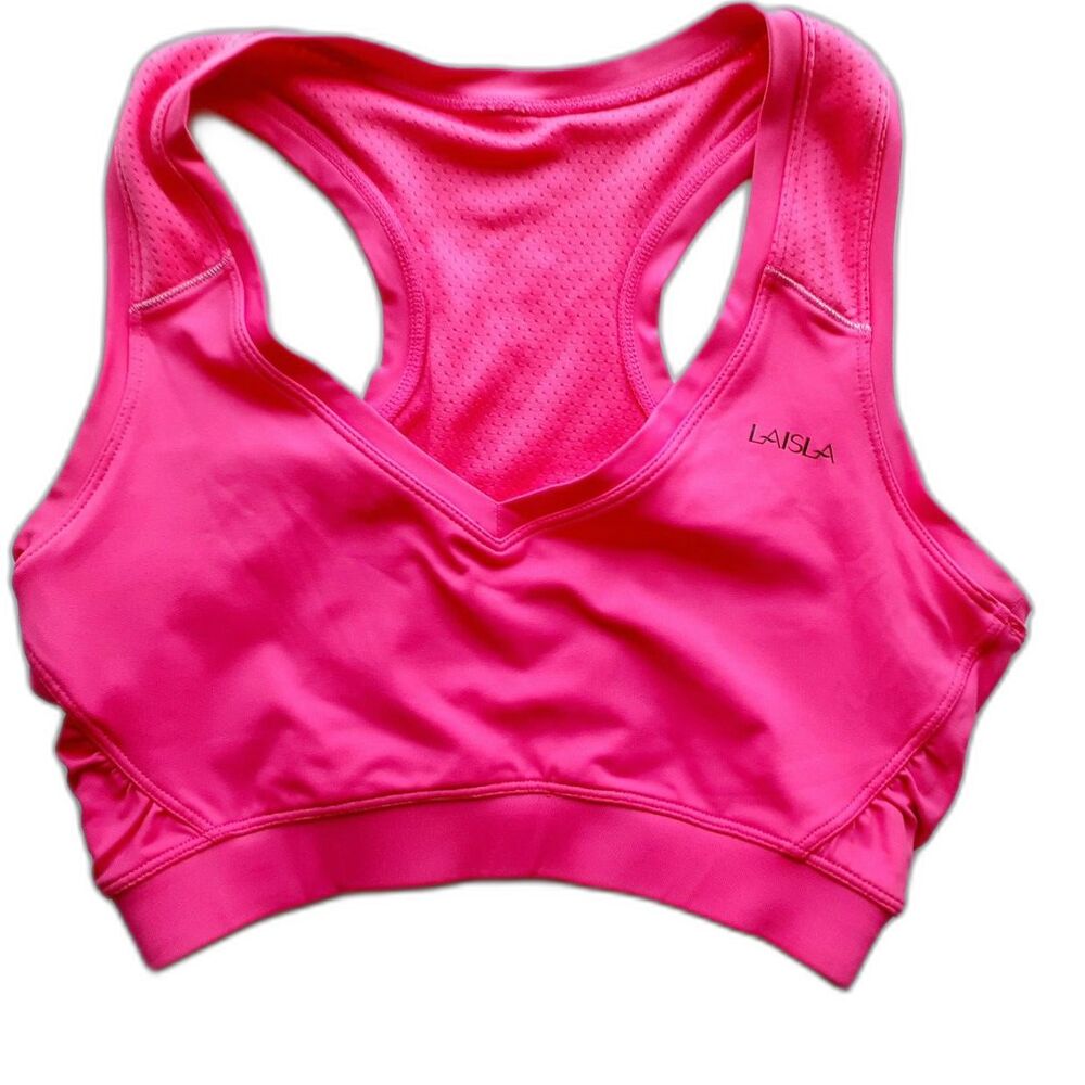 La Isla Sports Pullover Racerback Hot Pink Light Impact Sports Bra Size Small